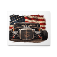 American Steel Blown Roadster Glossy Metal Print product mockup 4