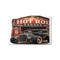 Hot Rod Garage Blown Coupe Glossy Metal Print product mockup 5