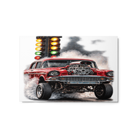 Red Gasser Launch Glossy Metal Print product mockup 5