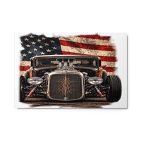 American Steel Blown Roadster Glossy Metal Print product mockup 6