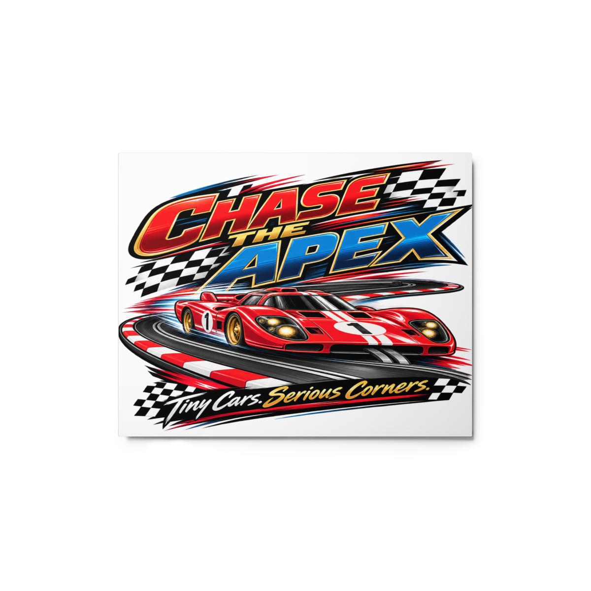 Chase the Apex Glossy Metal Print product mockup