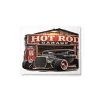 Hot Rod Garage Blown Coupe Glossy Metal Print product mockup