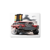 Red Gasser Launch Glossy Metal Print product mockup