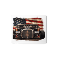 American Steel Blown Roadster Glossy Metal Print product mockup