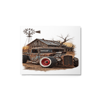 Rust and Thunder Rat Rod Pickup Glossy Metal Print product mockup