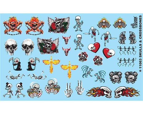 Gofer Racing 11063 Skulls and Crossbones waterslide decals