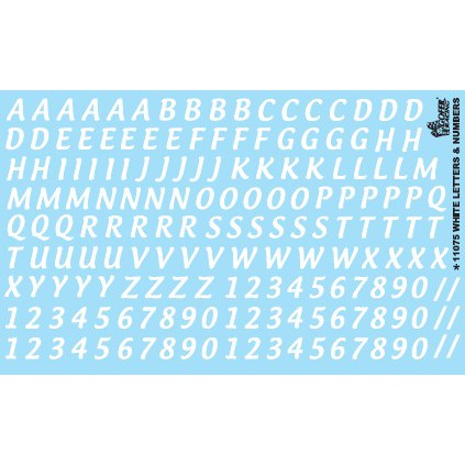 Gofer Racing Decals White Letters And Numbers 5/8 Inch — exact product reference