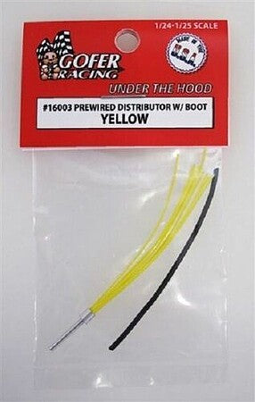 Gofer Racing Decals Pre-wired 8-cylinder Distributor Yellow #16003A - product image