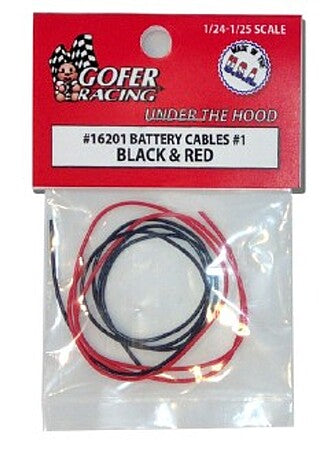 Gofer Racing Decals Battery Cables Black &amp; Red #16201 - product image