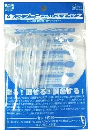 Mr. Hobby GT67 Mr. Spoon and Stick modeling paint mixing tools in the labeled retail package.
