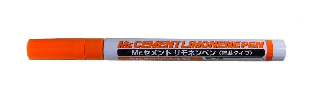 Mr. Hobby PL01 Mr. Cement Limonene Pen, orange-capped standard-type modeling cement applicator.