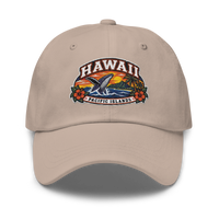 Hawaii embroidered dad hat in Stone