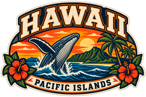 Hawaii heritage badge embroidery artwork