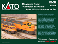 N Milwaukee Road Olympian Hiawatha Post 1955 Scheme 9 Car Set (106-089) exact product view 2