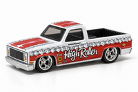 High Roller decal application mockup on the regular Hot Wheels ’83 Chevy Silverado single-cab short-bed casting.