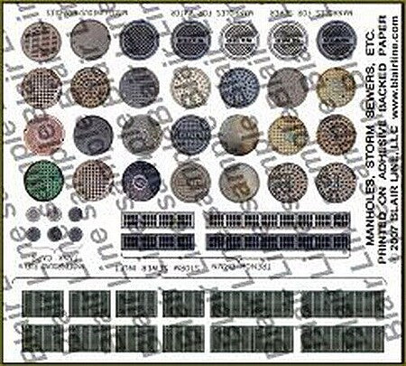 Blair Line 062 N Scale Manhole Covers and Storm Drains