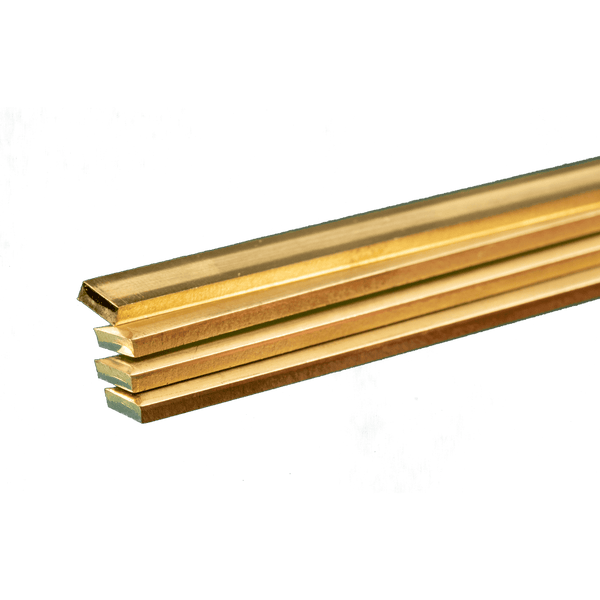 K&S 9736 .093 x 1/4 x 36-Inch Brass Strip 4-Pack