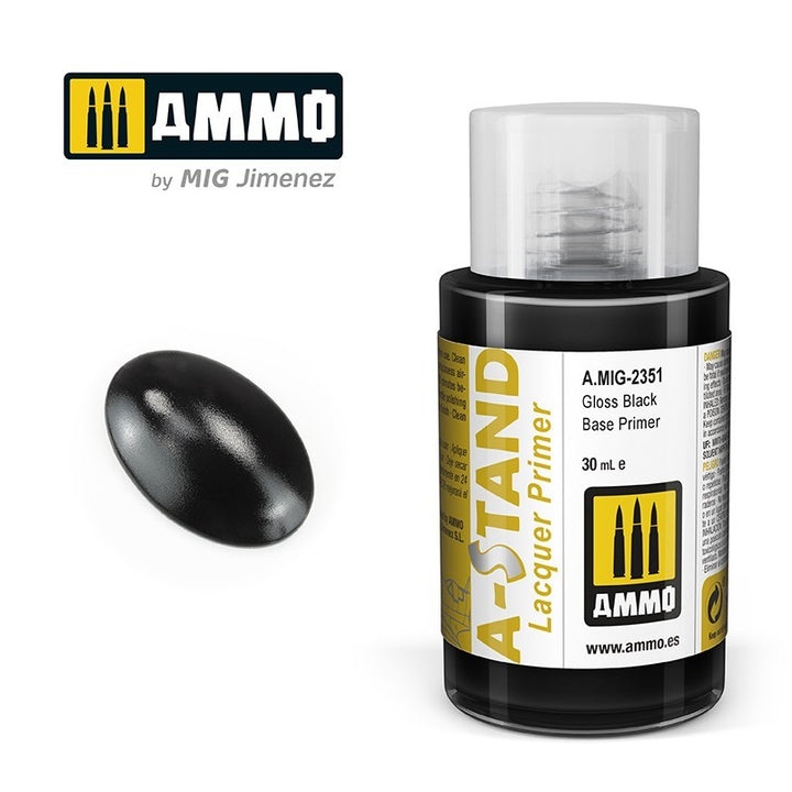 AMMO by Mig A-Stand Gloss Black Base Primer A.MIG-2351 30ml