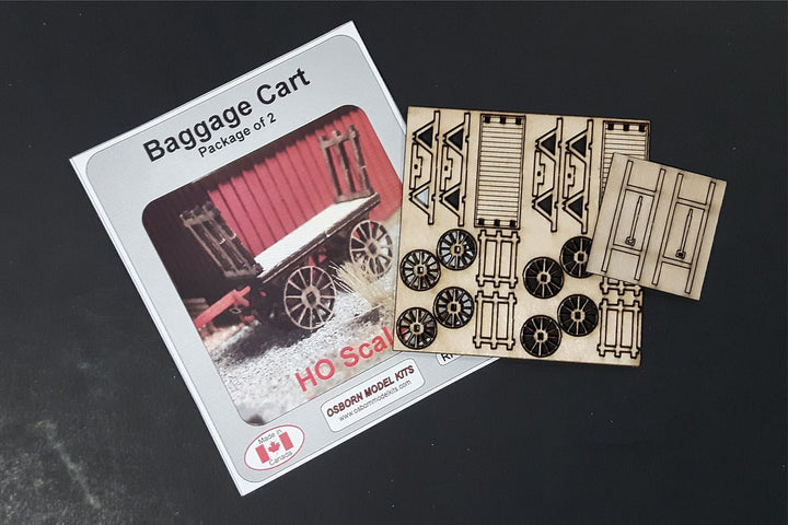 Osborn Model Kits 1084 HO Scale Baggage Cart - 2 Pack