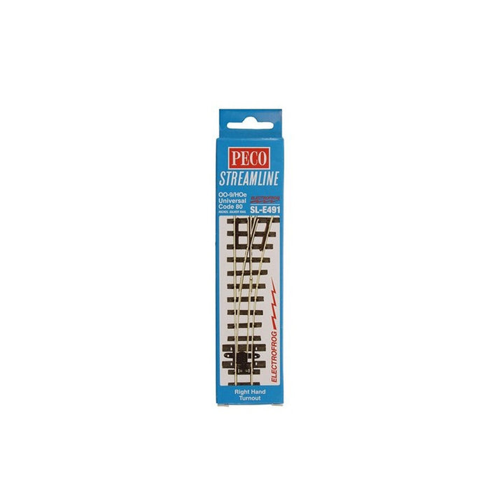 PECO SL-E491 HOn30 OO9 Code 80 right-hand Electrofrog turnout