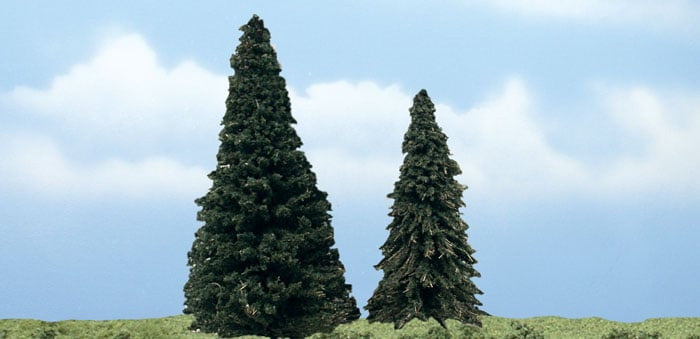 Woodland Scenics TR1626 Premium Evergreen Trees 4 and 5 inch 2-pack