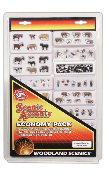 Woodland Scenics A2061 N Scale Assorted Farm Set