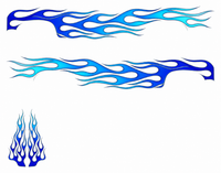 Hot Rod Flames - Electric Blue - actual printable side and hood decal artwork for a custom 83 Silverado.