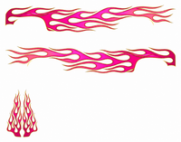 Hot Rod Flames - Hot Pink - actual printable side and hood decal artwork for a custom 83 Silverado.