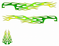 Hot Rod Flames - Toxic Green - actual printable side and hood decal artwork for a custom 83 Silverado.
