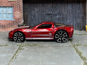 Red Hot Wheels 11 Corvette Grand Sport Treasure Hunt loose car, left side view