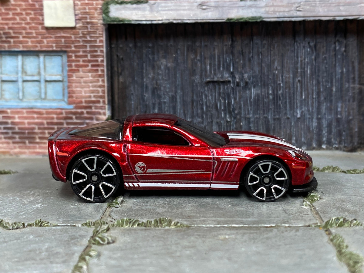 Red Hot Wheels 11 Corvette Grand Sport Treasure Hunt loose car, right side view