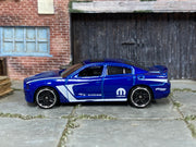 Hot Wheels 2011 Dodge Charger R/T blue Mopar loose car, right-side view