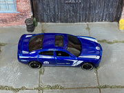 Hot Wheels 2011 Dodge Charger R/T blue Mopar loose car, top view