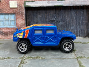 Hot Wheels 1997 Hummer Race Team III blue left-side view
