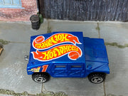 Hot Wheels 1997 Hummer Race Team III blue top view
