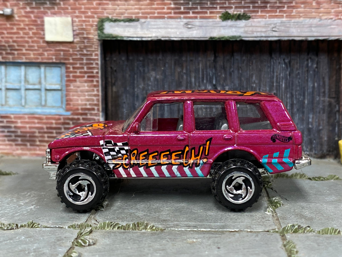 1997 Hot Wheels Range Rover pearl magenta Biff Bam Boom loose truck, right-side view