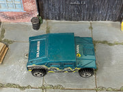 Hot Wheels 1999 Humvee teal B Man top view