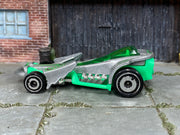 1999 Hot Wheels McDonald's Trail Runner lime green loose car, right-side view