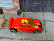 2000 Hot Wheels Zender Fact 4 red 25395 loose car, top view