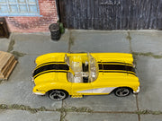 2002 Hot Wheels '58 Corvette yellow 54339 loose car, top view