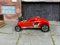 2002 Hot Wheels Sooo Fast red Spares 'N Strikes loose car, left-side view