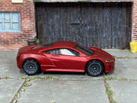 2005 Hot Wheels B Engineering Edonis metalflake dark red H9085 loose car, left-side view