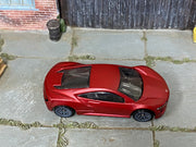 2005 Hot Wheels B Engineering Edonis metalflake dark red H9085 loose car, top view