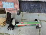 Hot Wheels 2008 Driven To The Max Team Drag Racing silver green top view