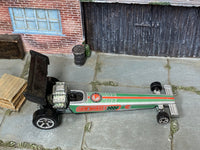Hot Wheels 2008 Driven To The Max Team Drag Racing silver green top view