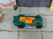 2011 Hot Wheels Open Road-ster green Track Stunts loose car, top view