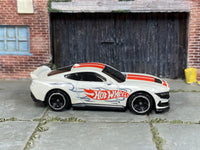 Hot Wheels 2018 2015 Ford Mustang GT white Borla left-side view