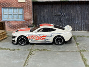 Hot Wheels 2018 2015 Ford Mustang GT white Borla right-side view
