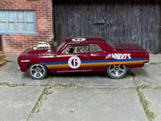 2019 Hot Wheels '64 Chevy Chevelle SS metallic maroon number 6 loose car, left-side view
