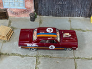 2019 Hot Wheels '64 Chevy Chevelle SS metallic maroon number 6 loose car, top view